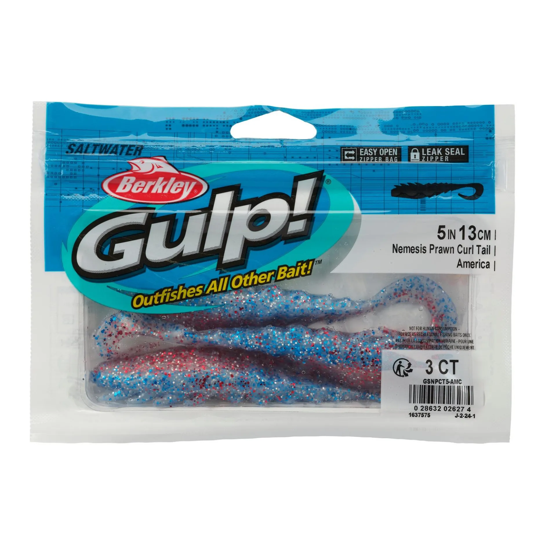 Gulp!® Saltwater Nemesis Prawn Curl Tail